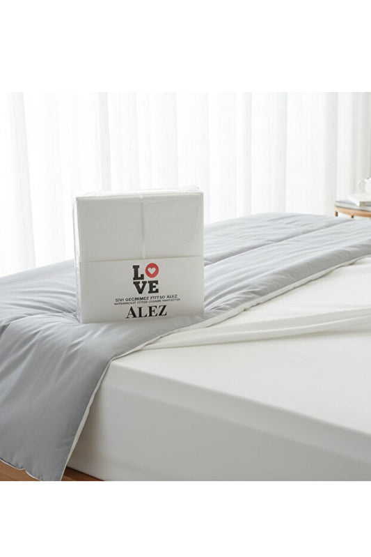 Premium Sıvı Geçirmez Sessiz Alez | 100x200+30 cm Fitted | Tensel Kumaş