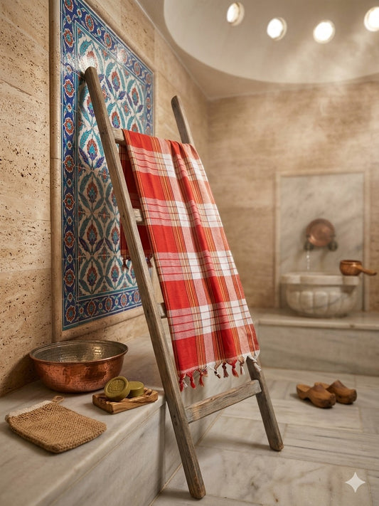 Hamam Peştamalı | Pamuk 100x180 cm | El İşçiliği Püsküllü