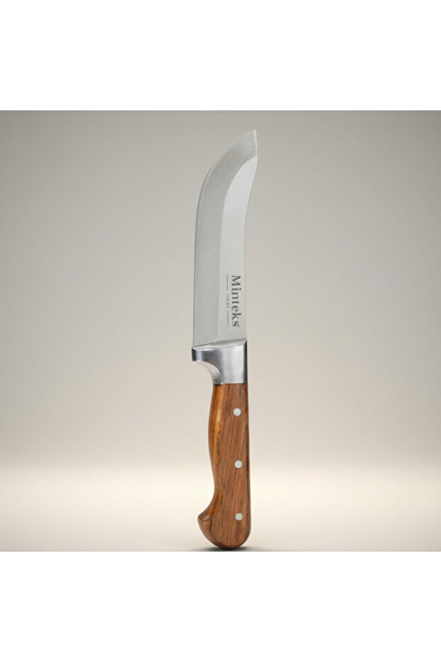 Minteks Home 23 cm Ahşap Saplı Çelik Bilezikli İnci Kaplama Sıyırma Bıçağı